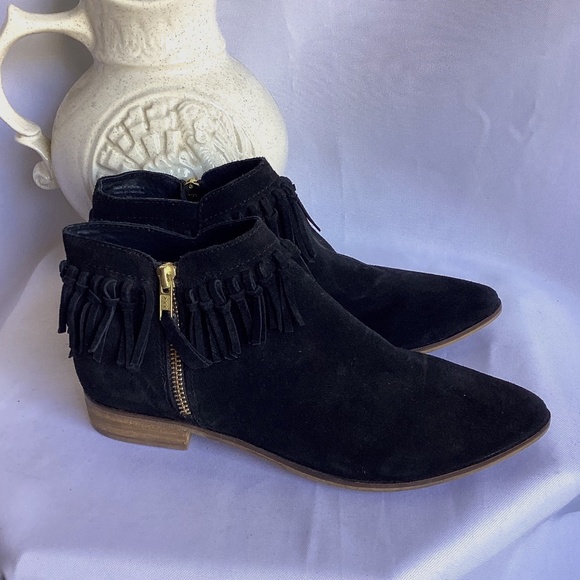 Aldo Black Ankle Boot with Fringe - Picture 1 of 5